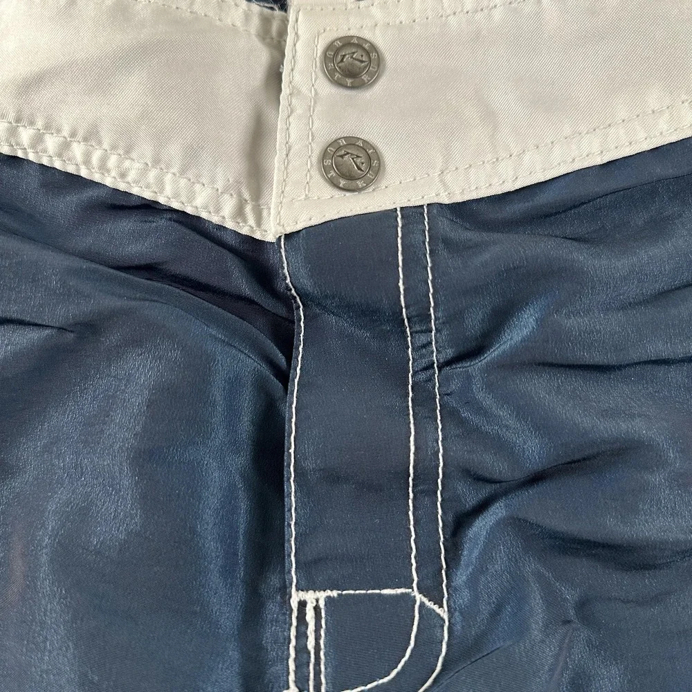 Vtg Rusty Board Shorts Mens 38(37 Fits) Blue Colorblock Surf Swim Trunks USA